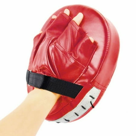Leather Boxing Mitt Training Punch Pad Kick Hand Target Glove Focus MMA Muay AU